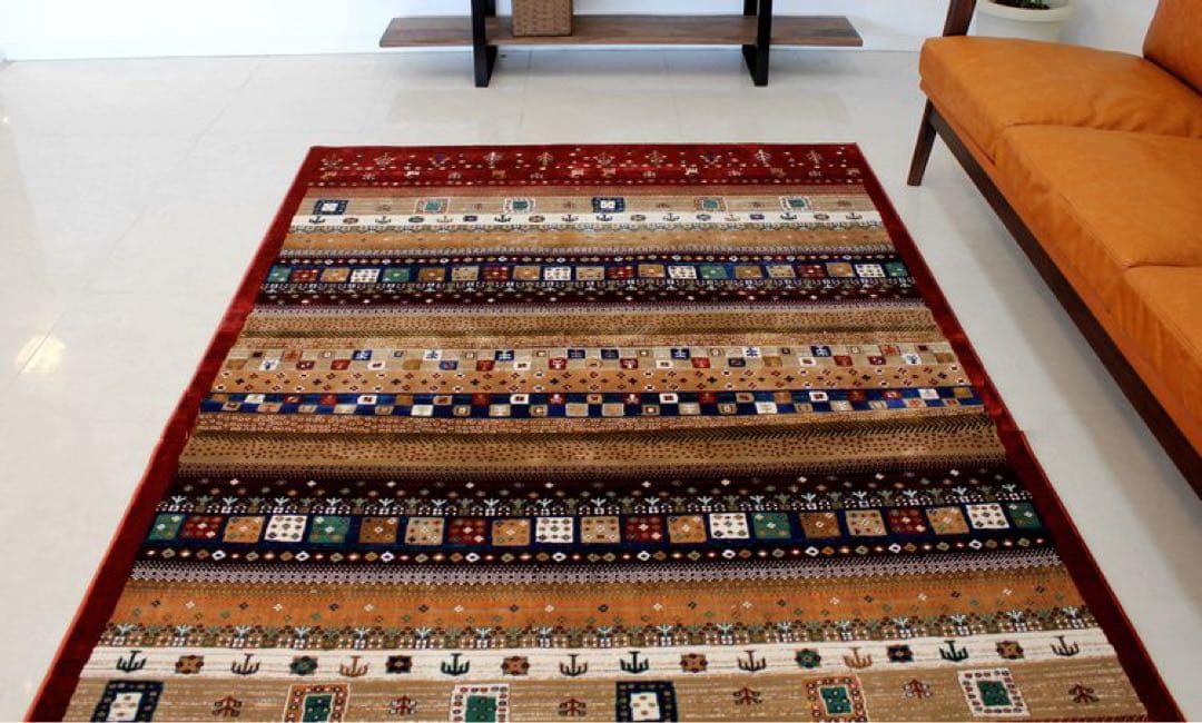 新品☆ウィルトンラグ カーペット 絨毯 高級ラグ イラン産 ギャべ柄