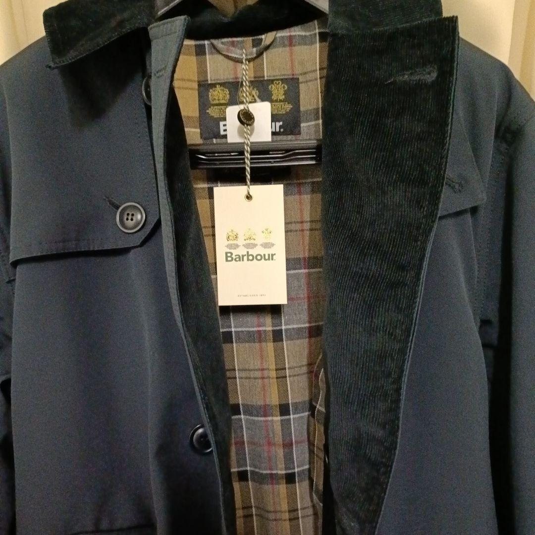 未使用 タグ付き Barbour トレンチコート2Layer 40 ネイビー