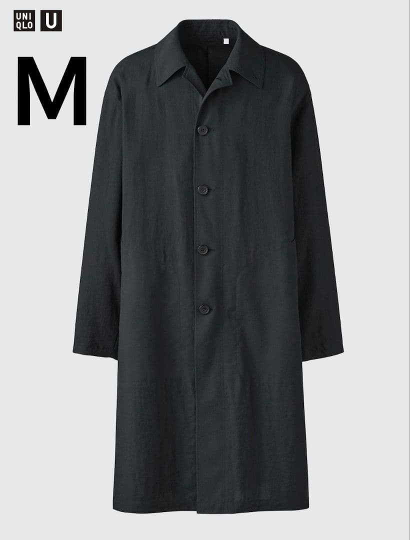 ユニクロＵ　オーバーサイズステンカラーコート　Ｍ　ブラック