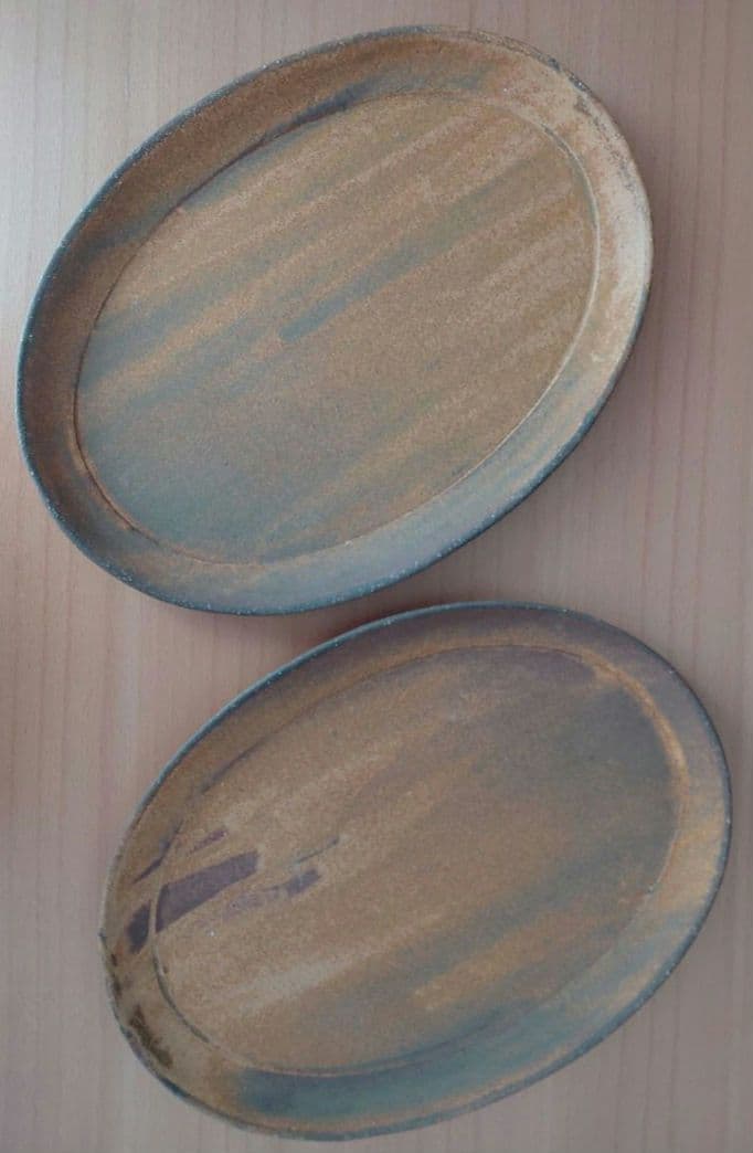 【未使用】Keicondo 陶器製 楕円形皿 2枚セット