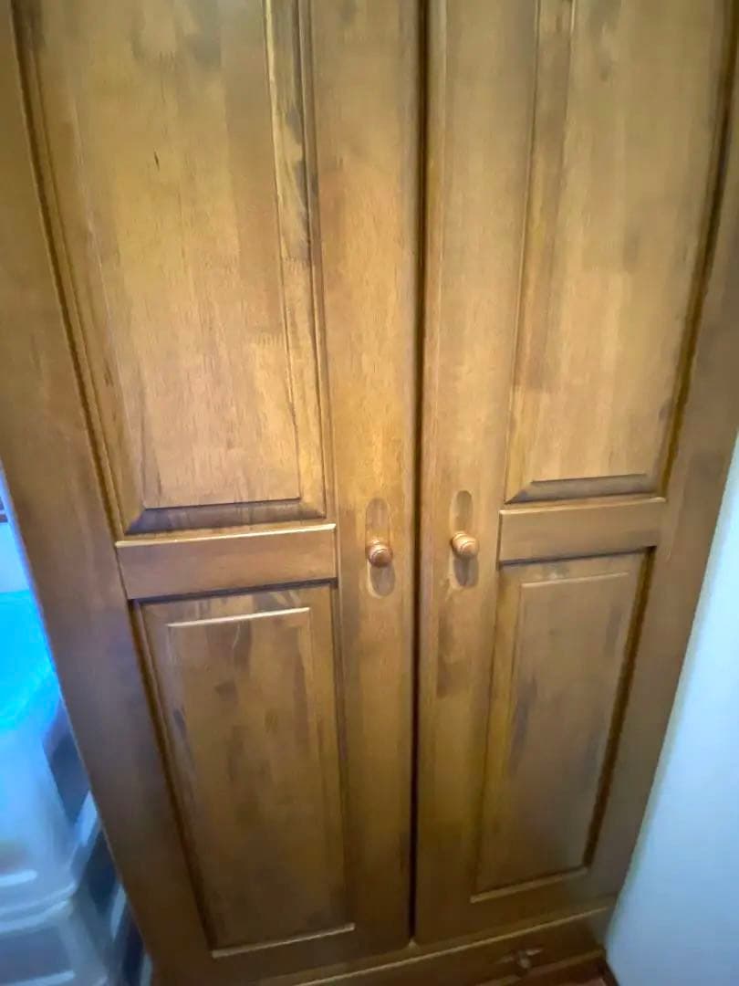 木製クラシック洋服タンス ハンガーラック付き　引き取り限定　横浜