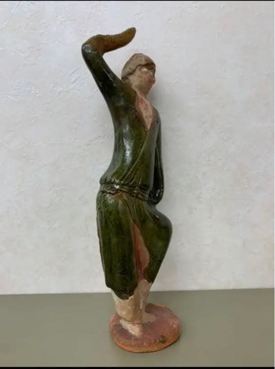 中国漢緑釉人形陶器　骨董　発掘品　古美術コレクション唐物　アンティーク江戸青磁