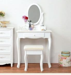 要問い合せ♥️ロココ調空間♥️ドレッサー　鏡台　白家具　スツール付き