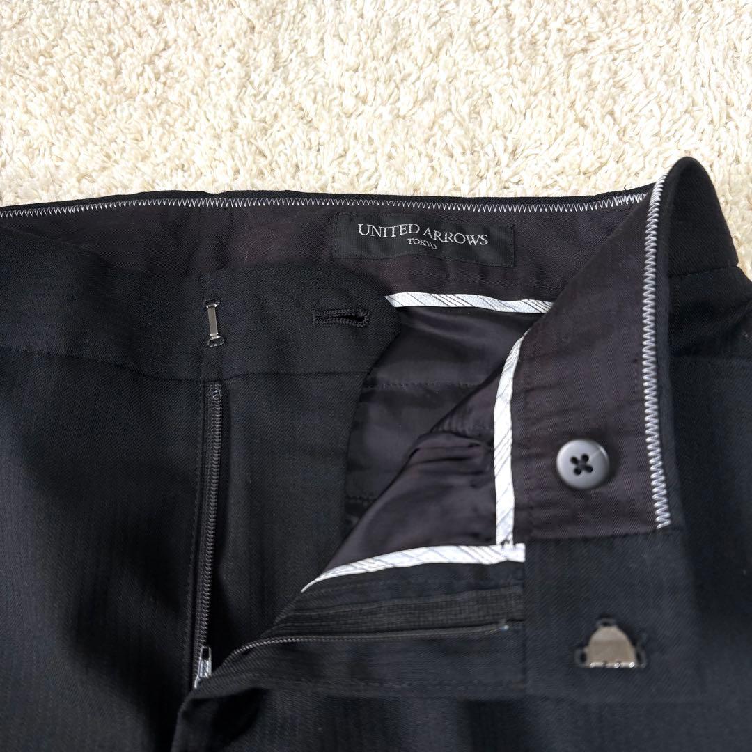 ユナイテッドアローズ スーツ3点セット パンツ ブラック ストライプ 40