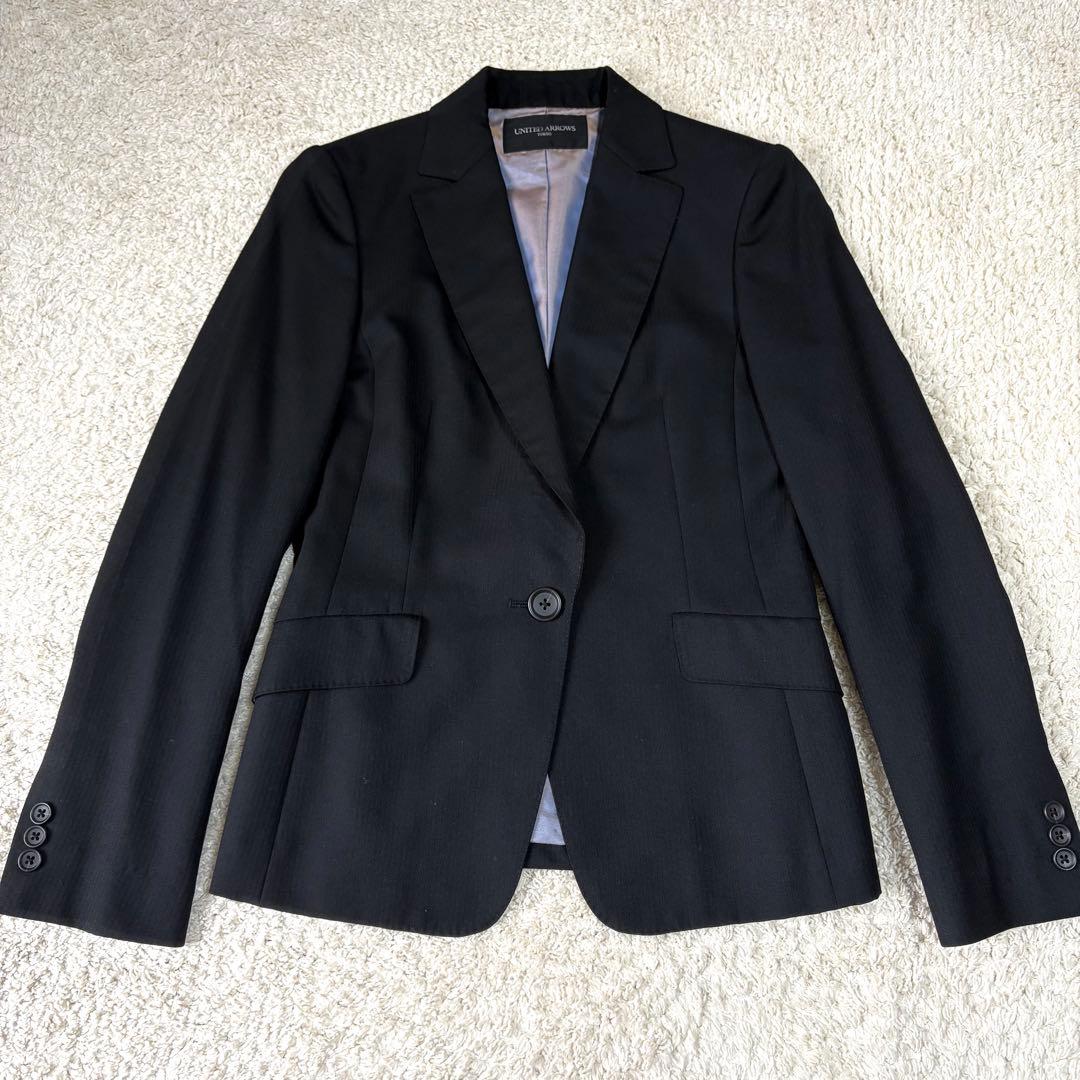 ユナイテッドアローズ スーツ3点セット パンツ ブラック ストライプ 40