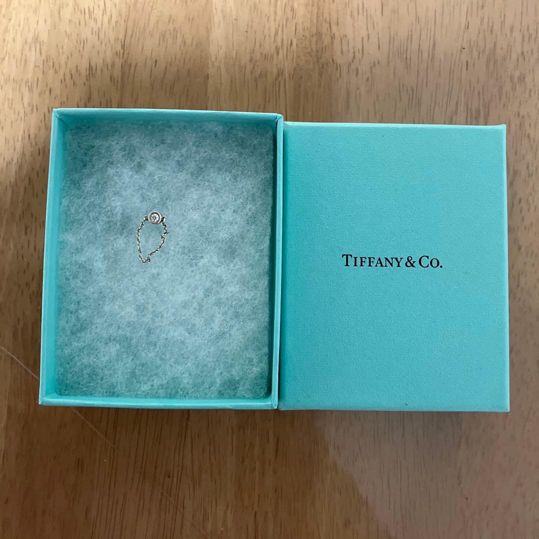 ティファニー シルバー ダイヤ バイザヤード チェーンピンキーリング