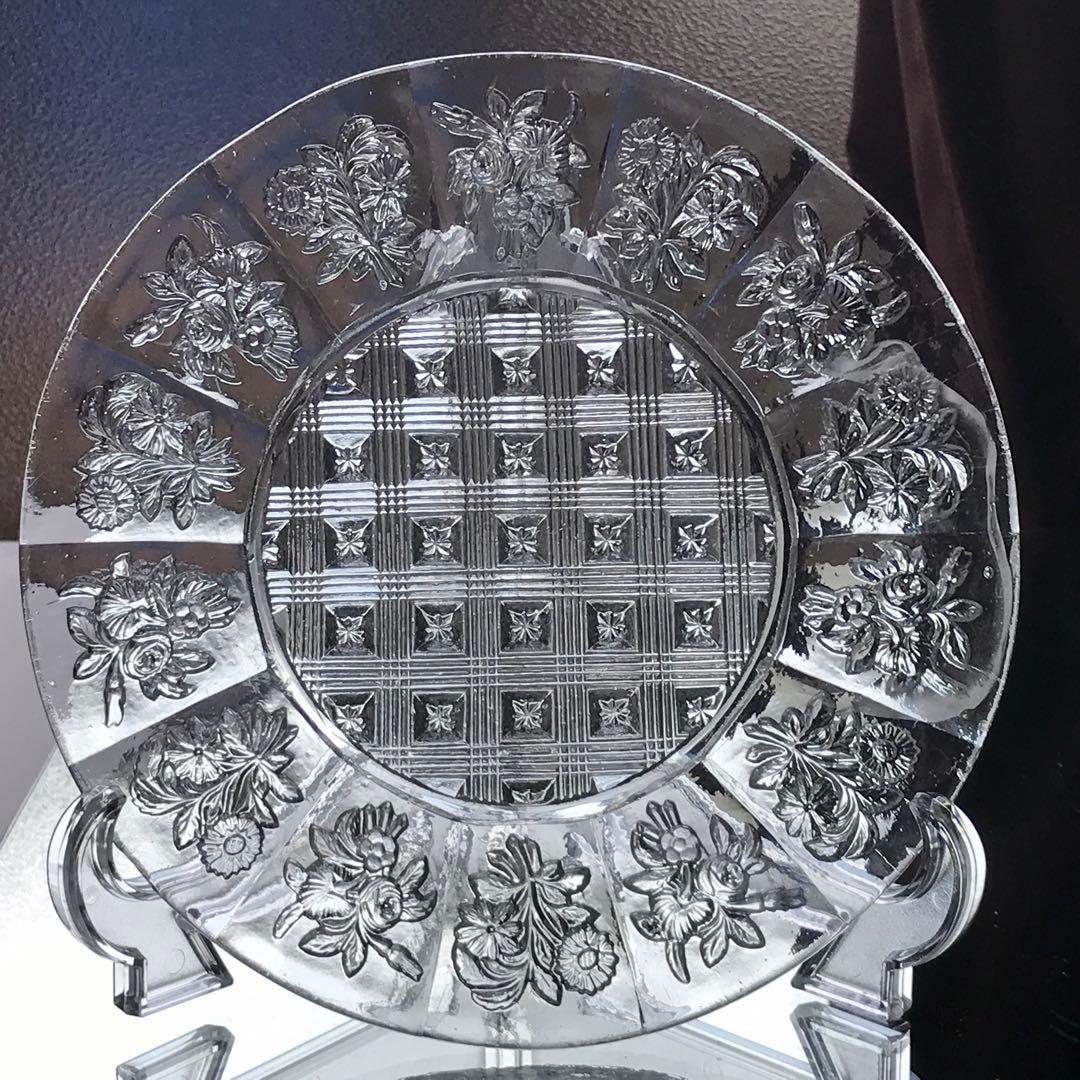 オールドバカラ Baccarat装飾プレート19世紀クリスタル☆チャールズ10世