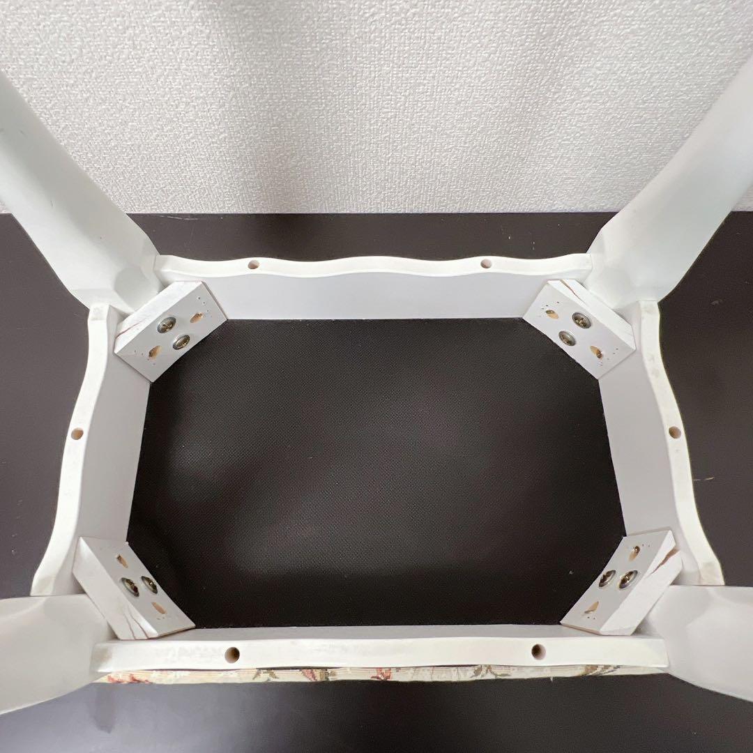 猫脚 スツール アンティーク調 姫系 椅子 チェア オットマン ロココ調ホワイト