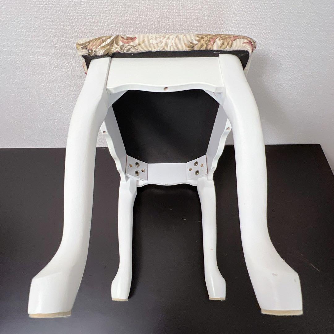 猫脚 スツール アンティーク調 姫系 椅子 チェア オットマン ロココ調ホワイト