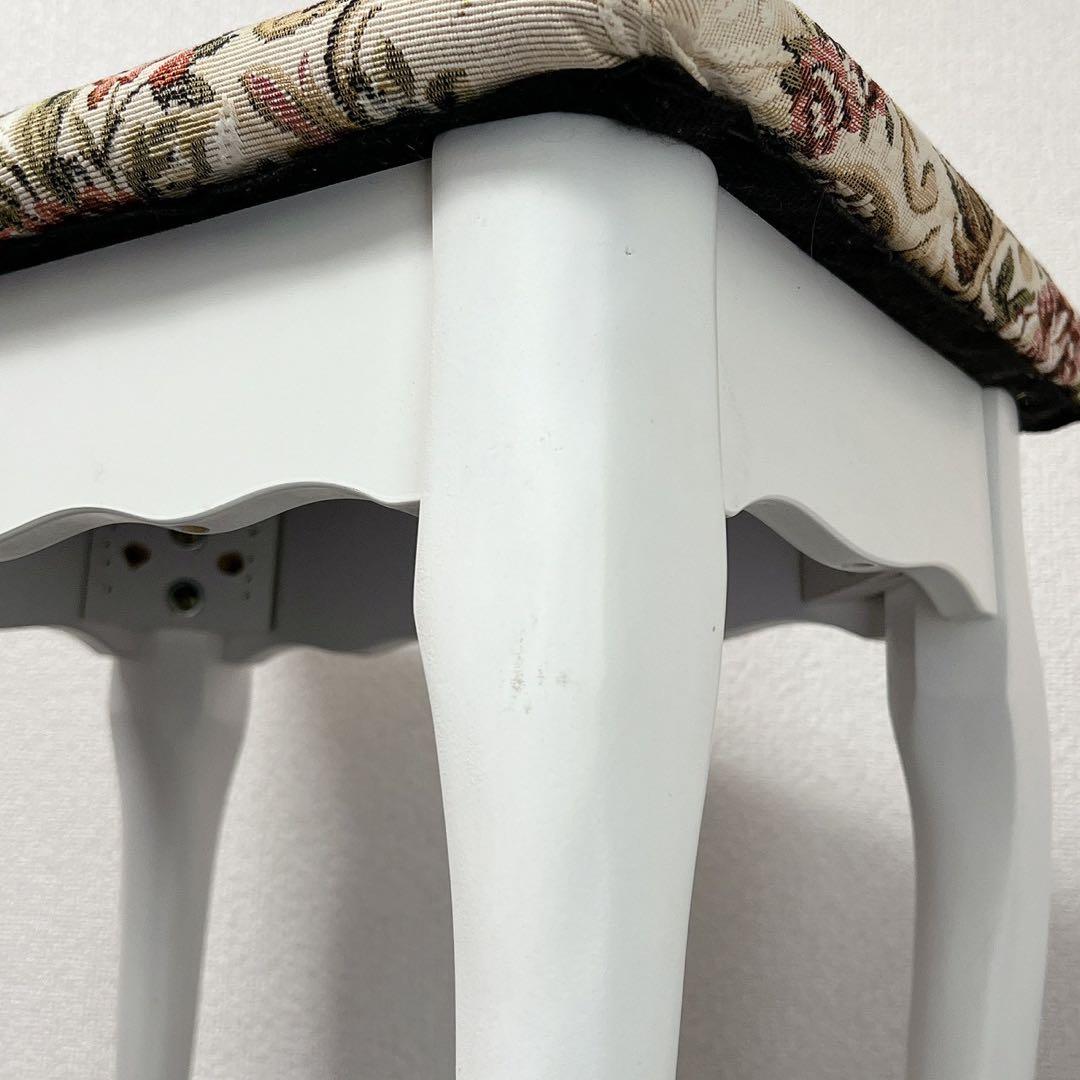 猫脚 スツール アンティーク調 姫系 椅子 チェア オットマン ロココ調ホワイト