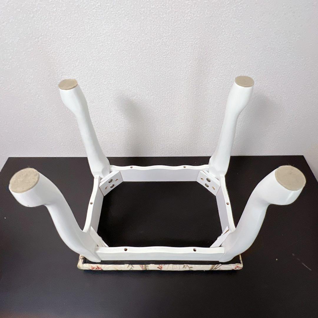 猫脚 スツール アンティーク調 姫系 椅子 チェア オットマン ロココ調ホワイト