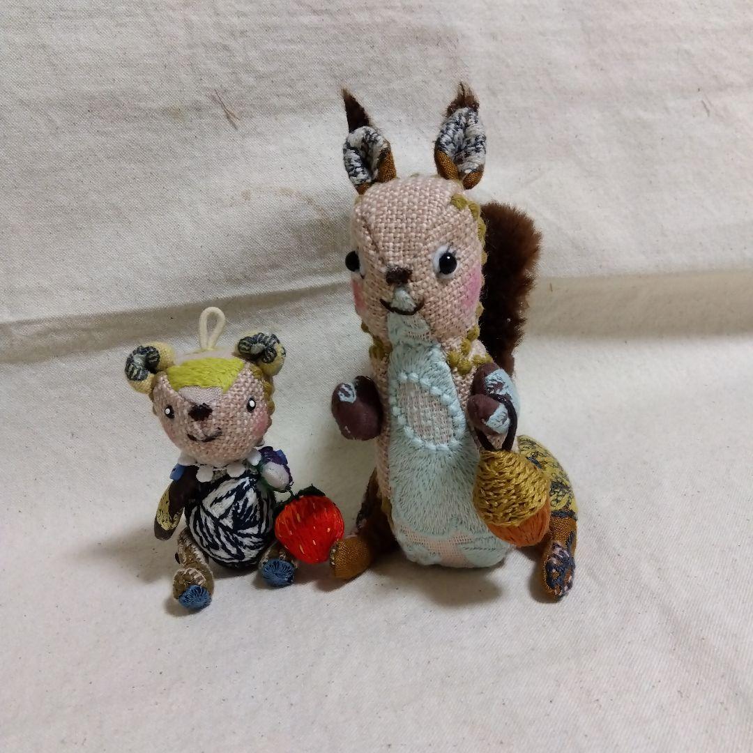 パクちゃん　森のくまちゃんチャーム&　リスちゃんミナペルホネン