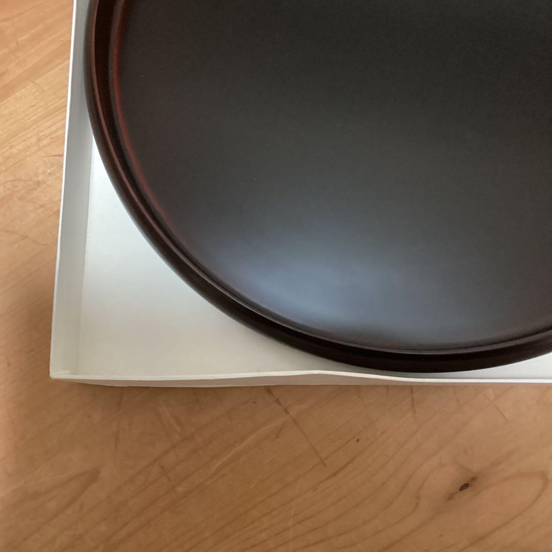 漆器　浄法寺塗　溜塗　丸盆　尺盆　大清造　木製　未使用品