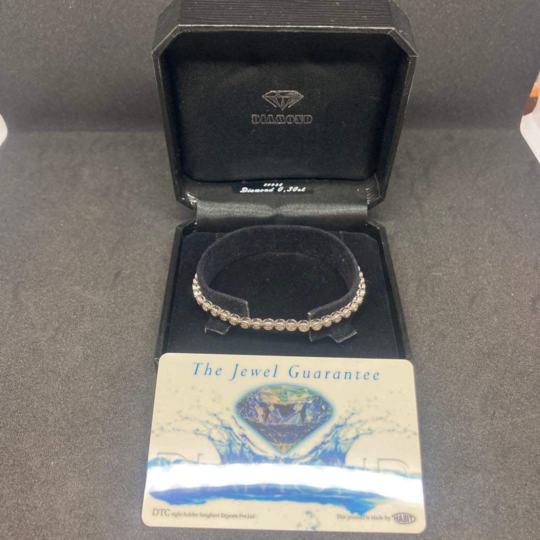 SV925 ダイヤモンド 0.30ct シルバーブレスレット 18cm 断捨離