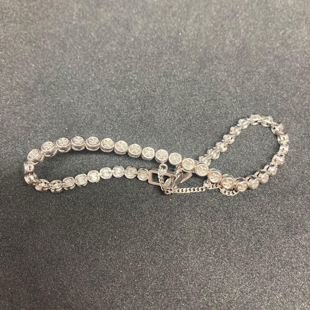 SV925 ダイヤモンド 0.30ct シルバーブレスレット 18cm 断捨離