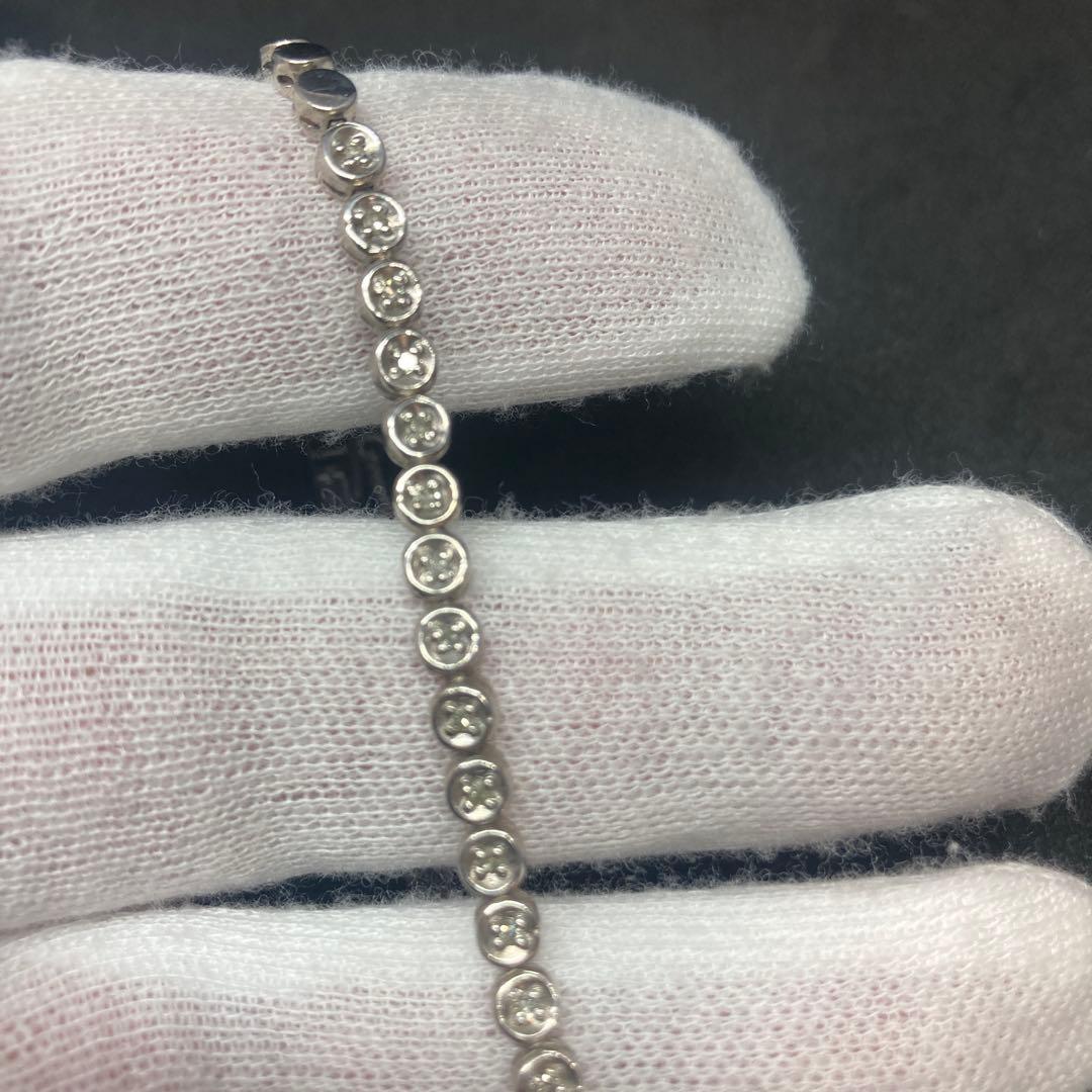 SV925 ダイヤモンド 0.30ct シルバーブレスレット 18cm 断捨離