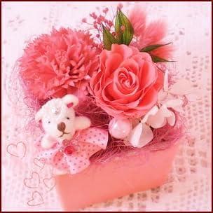 プリザーブドフラワーアレンジ ピンクベア フラワーギフト