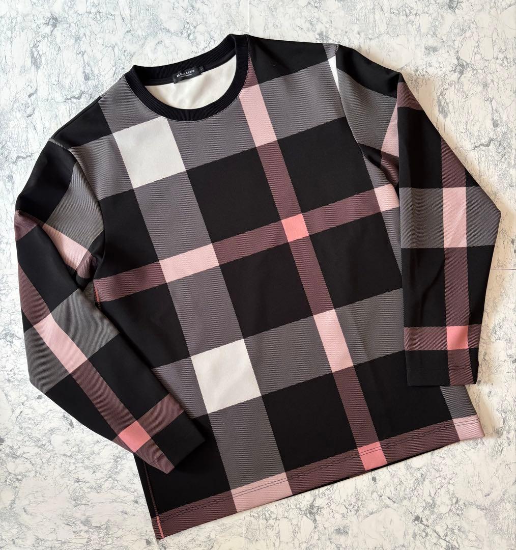 【新品同様】ブラックレーベルクレストブリッジ　ライトスウェット　CBチェック　L