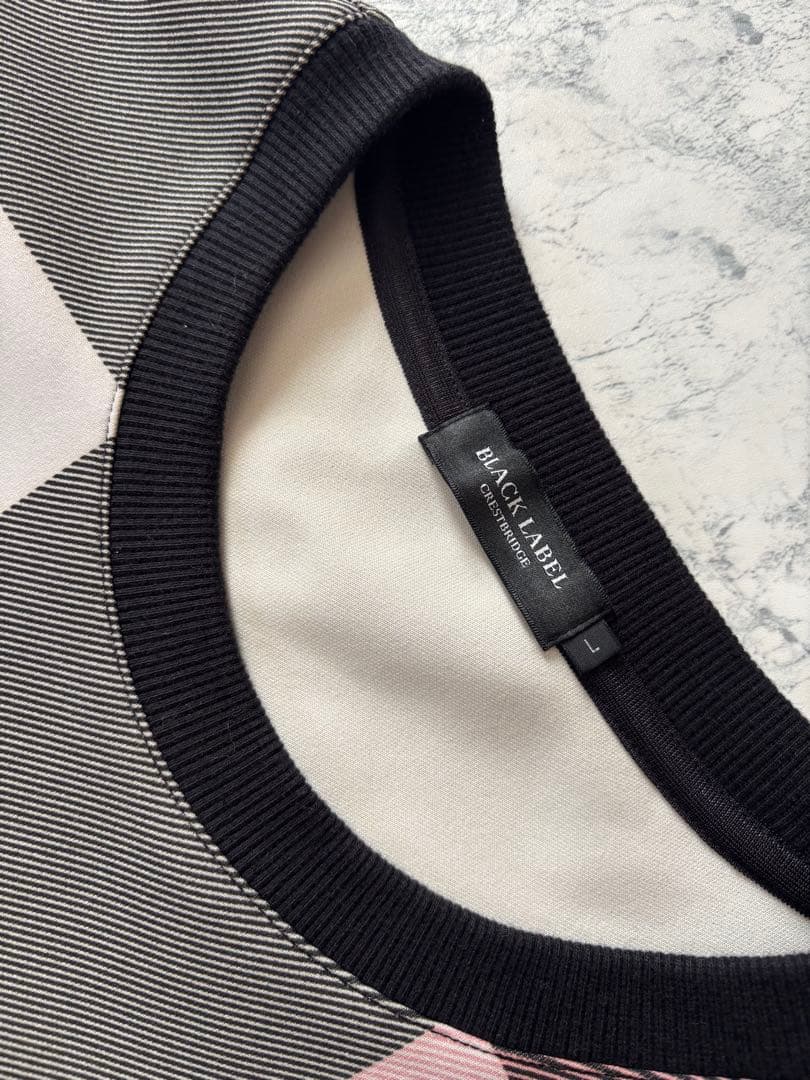 【新品同様】ブラックレーベルクレストブリッジ　ライトスウェット　CBチェック　L