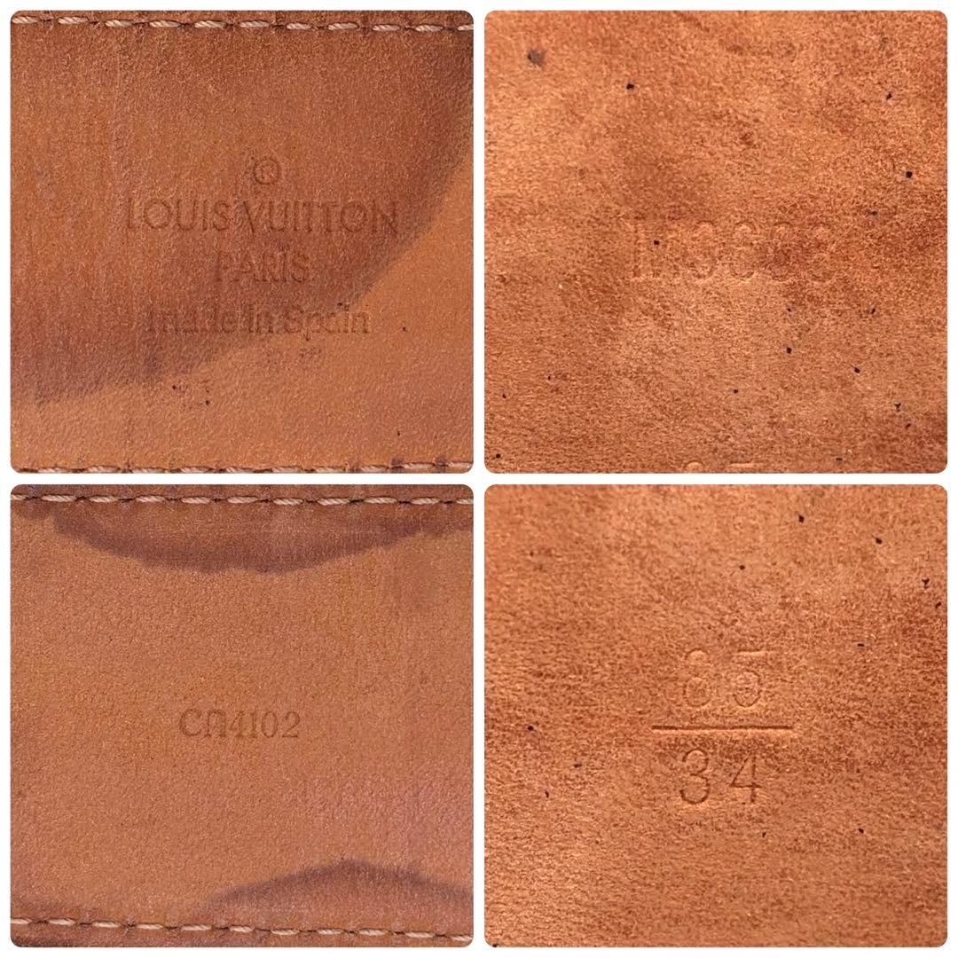 ルイヴィトン　サンチュール　ベルト　モノグラム　LV金具　85/34