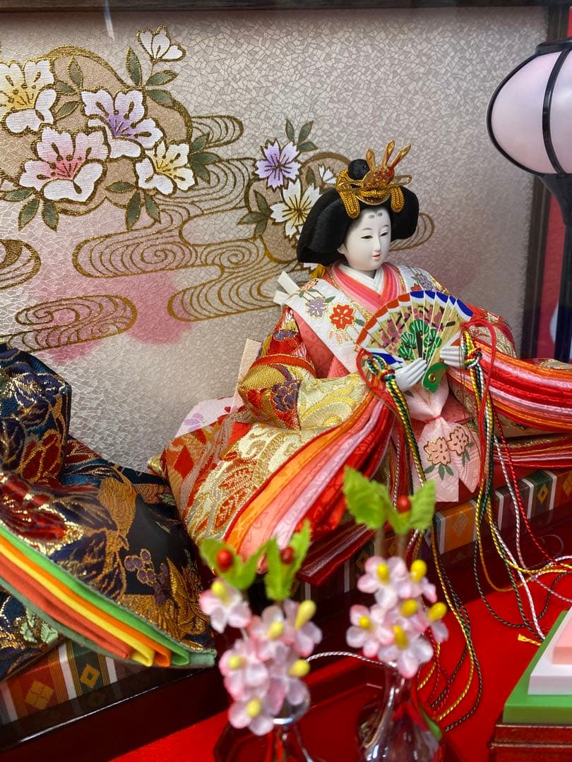 東京久月　雛人形アクリルケース入り親王飾り・間口約５７×奥行約３１×高さ約３３㎝