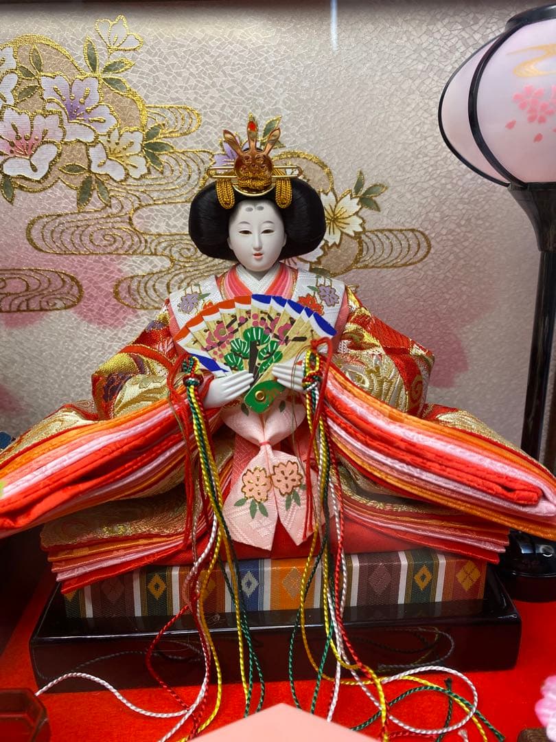 東京久月　雛人形アクリルケース入り親王飾り・間口約５７×奥行約３１×高さ約３３㎝