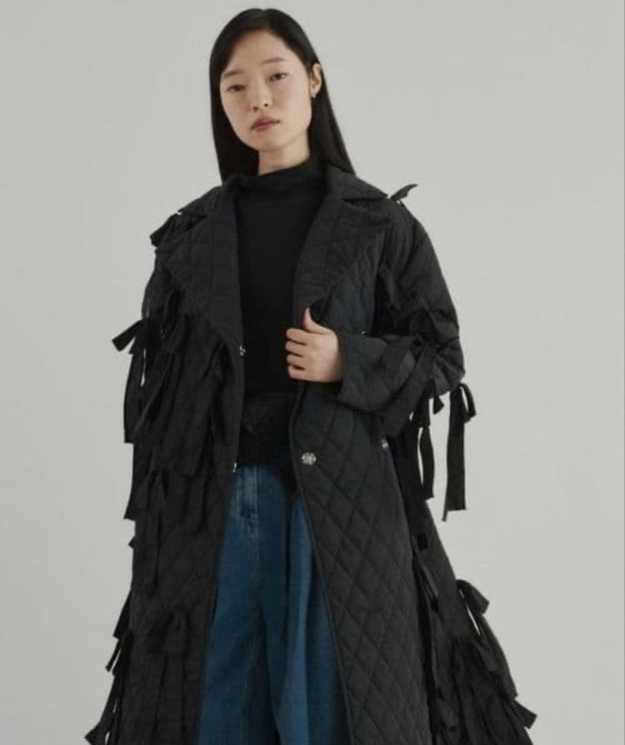 PERNA キルティングリボンコート　 Mサイズ