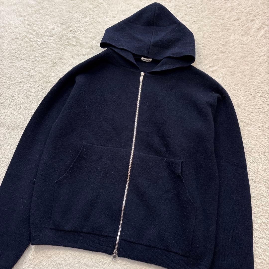 Oblada オブラダ　カシミヤニット　ジップパーカー　カーディガン　ネイビー