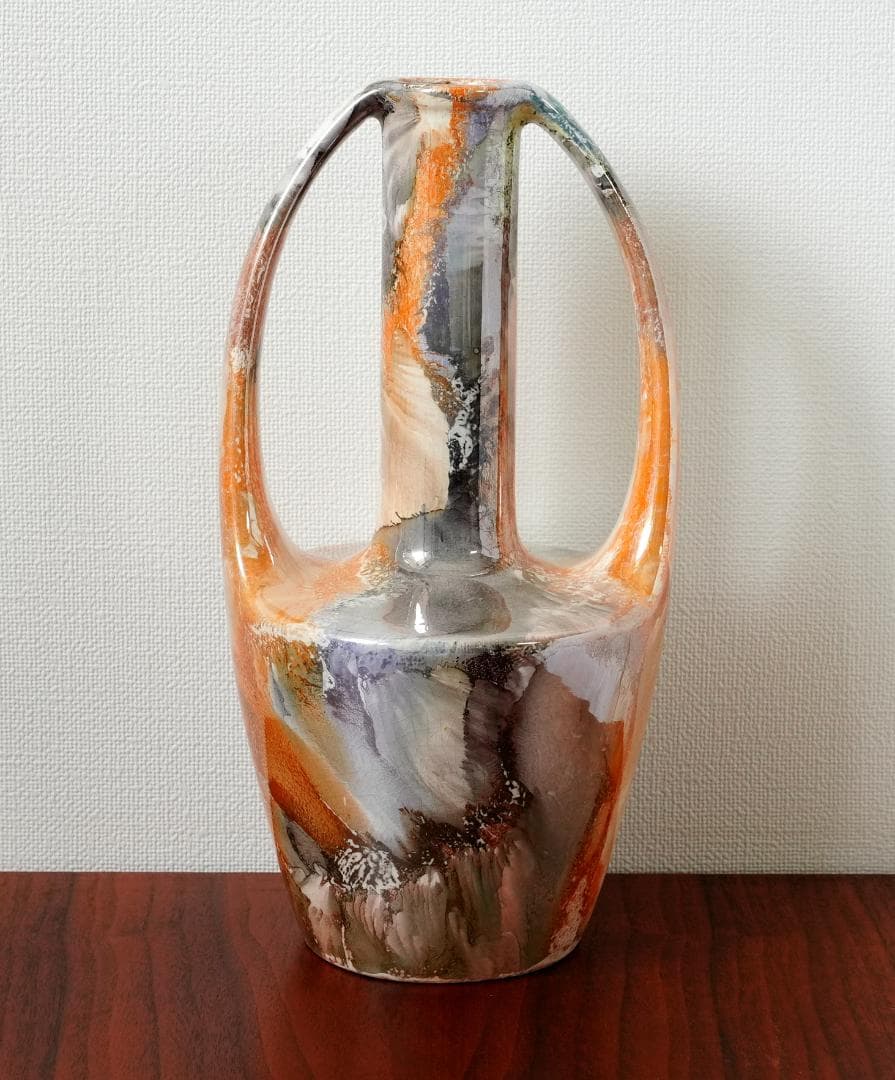 Old Arabia アラビア Marble Luster vase 花瓶