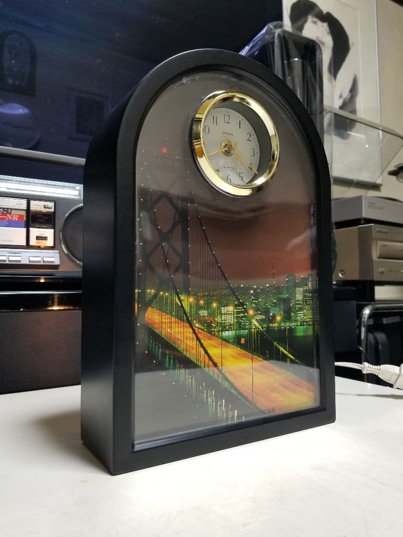 1988年　アートモダン　アーバン　スペースエイジ　ファイバー　クロック　ライト