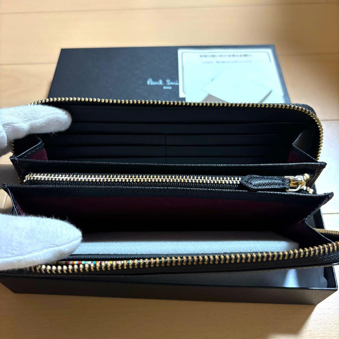 レア　Paul Smith ジップストローグレイン　長財布　ほぼ未使用品　黒