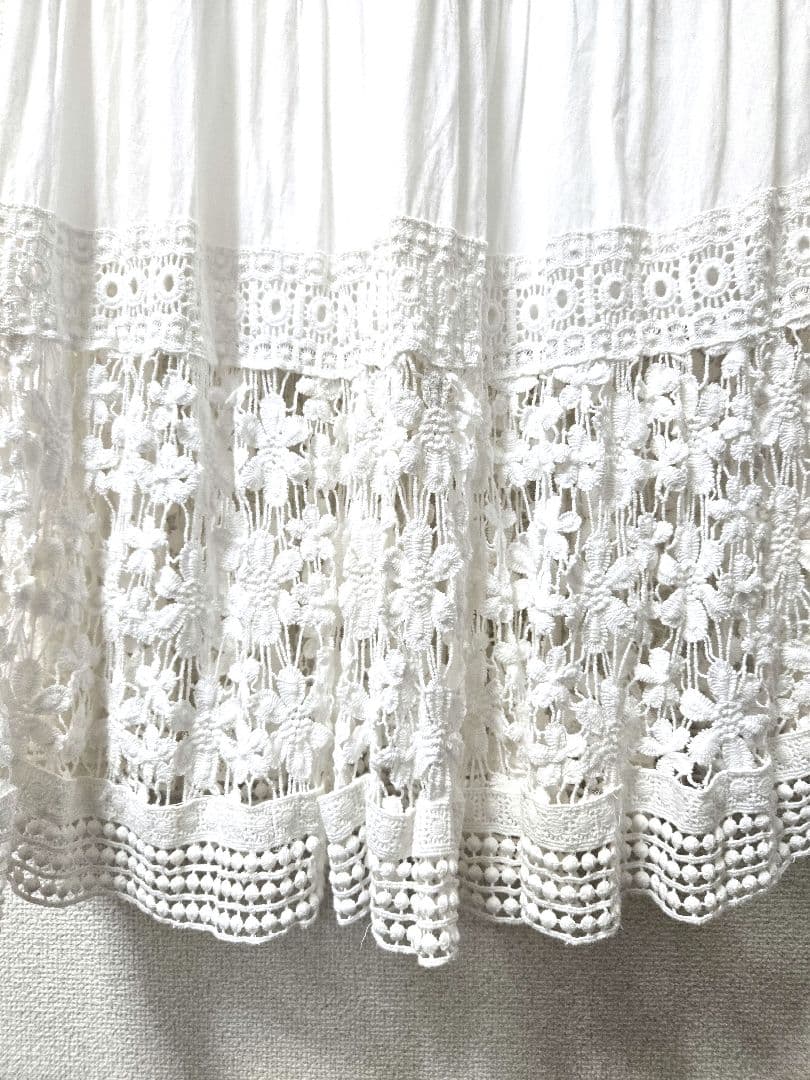 【La boutique BonBon】コットンレースティアードマキシスカート