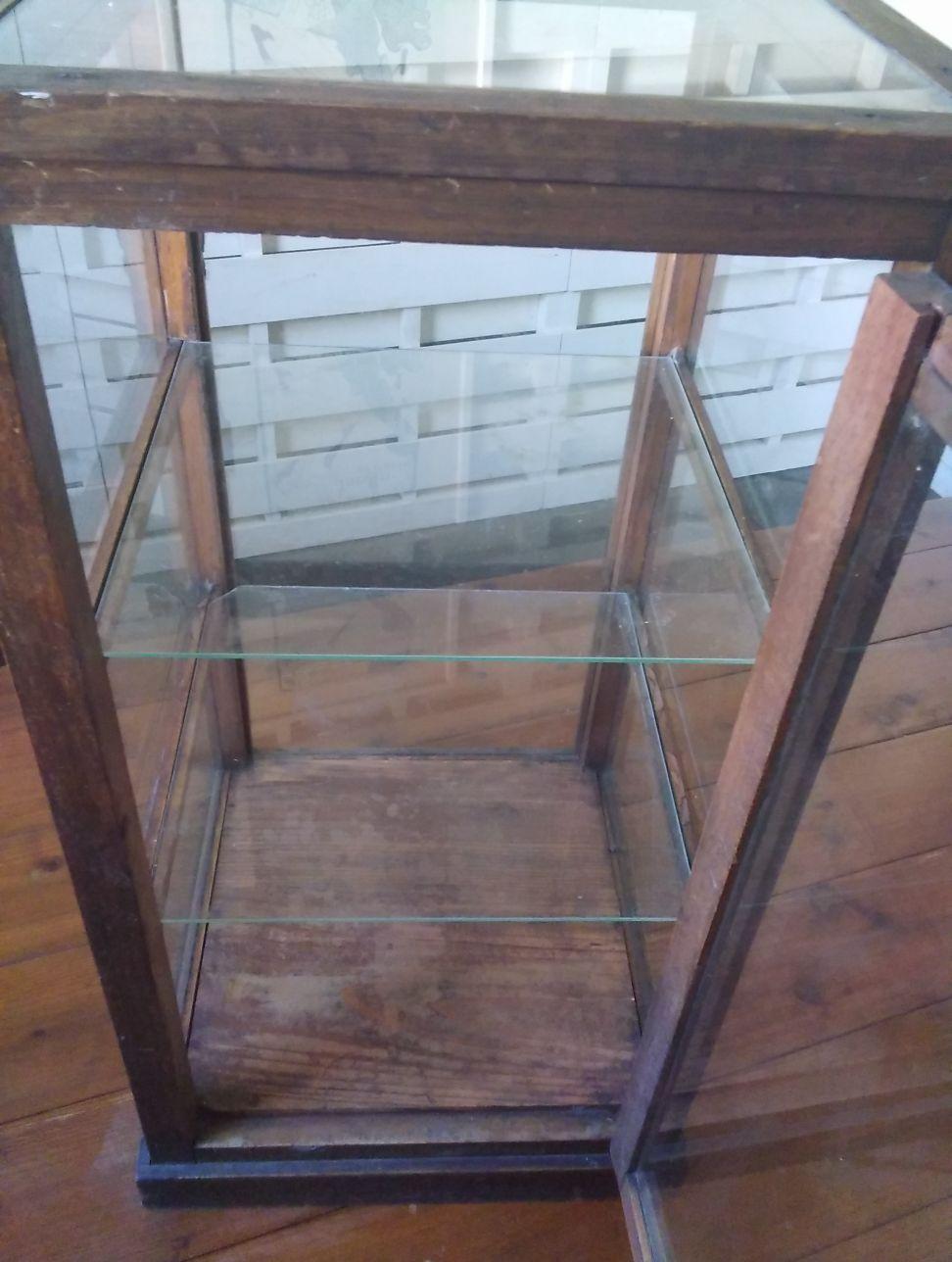 ガラスキャビネット　アンティークカウンターキャビネットショーケース　ガラスケース