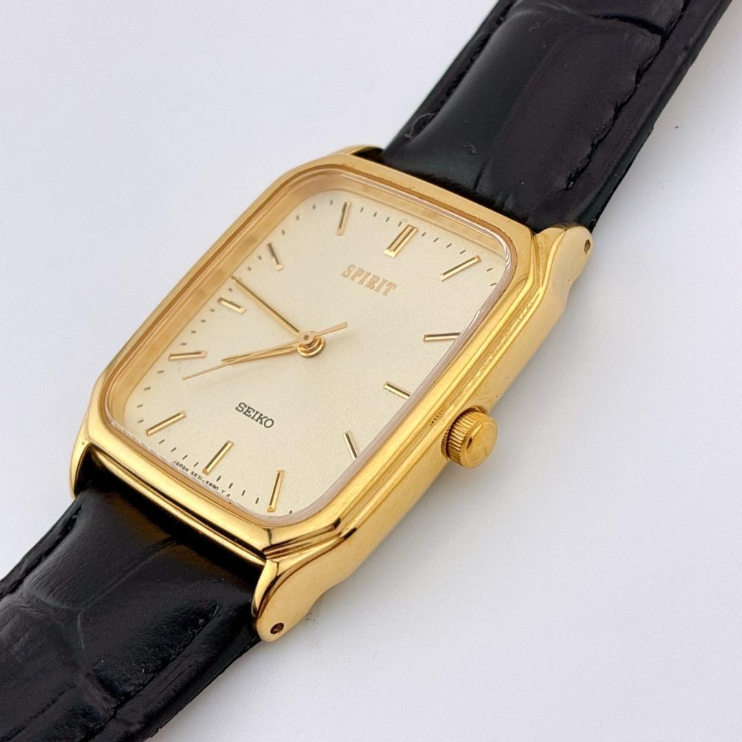 【美品/電池交換済】SEIKO　SPIRIT　腕時計　新品ベルト　クォーツ
