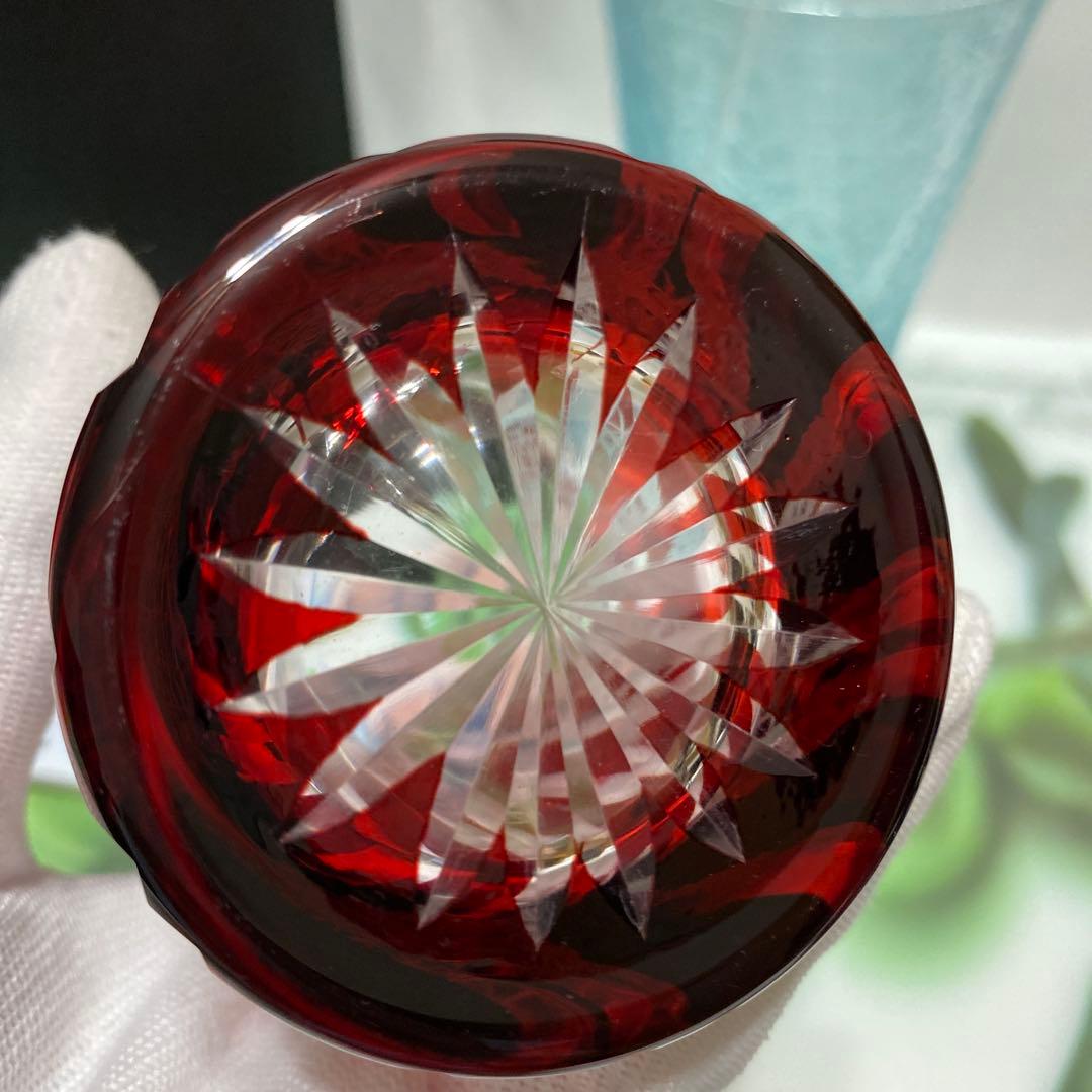 未使用　キリコ　切子　ビアグラス　タンブラー　2個セット　手作り　箱入