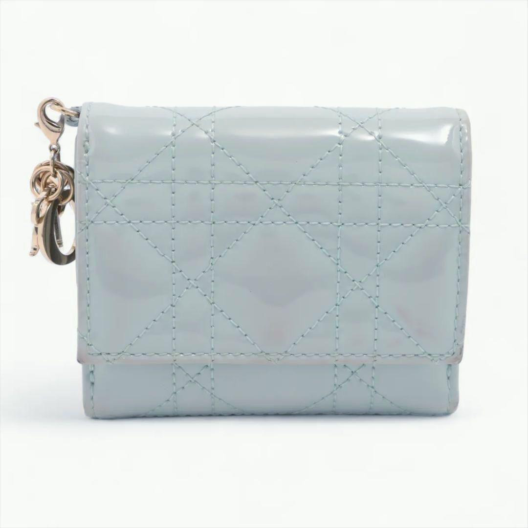 Dior 三つ折り財布 レディディオール カナージュ パテントレザー ディオール