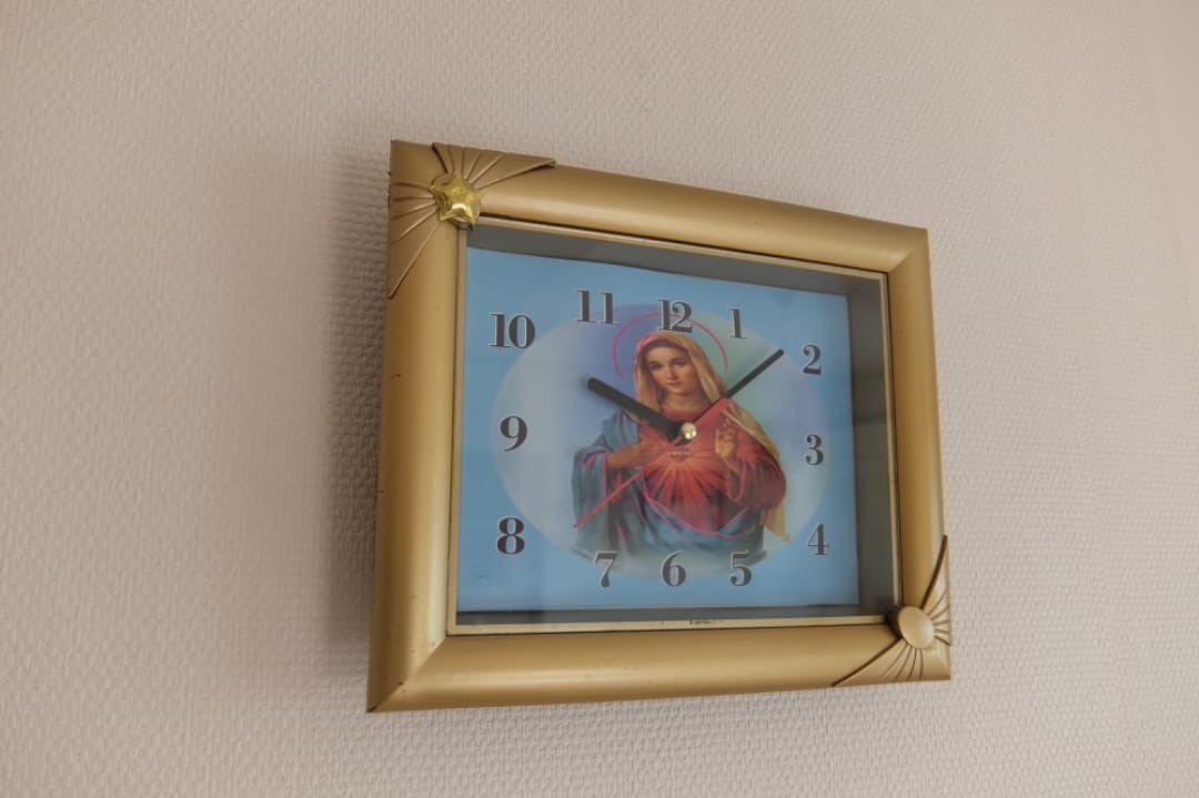 【美品＆動作確認済】80’sヴィンテージSEIKO マルーン色オクタゴンクロック