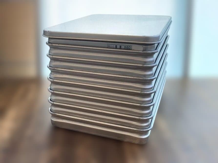 アカオアルミ 硬質アルミ 大60 番重8点 蓋×1・網×8 付き 業務用 ①