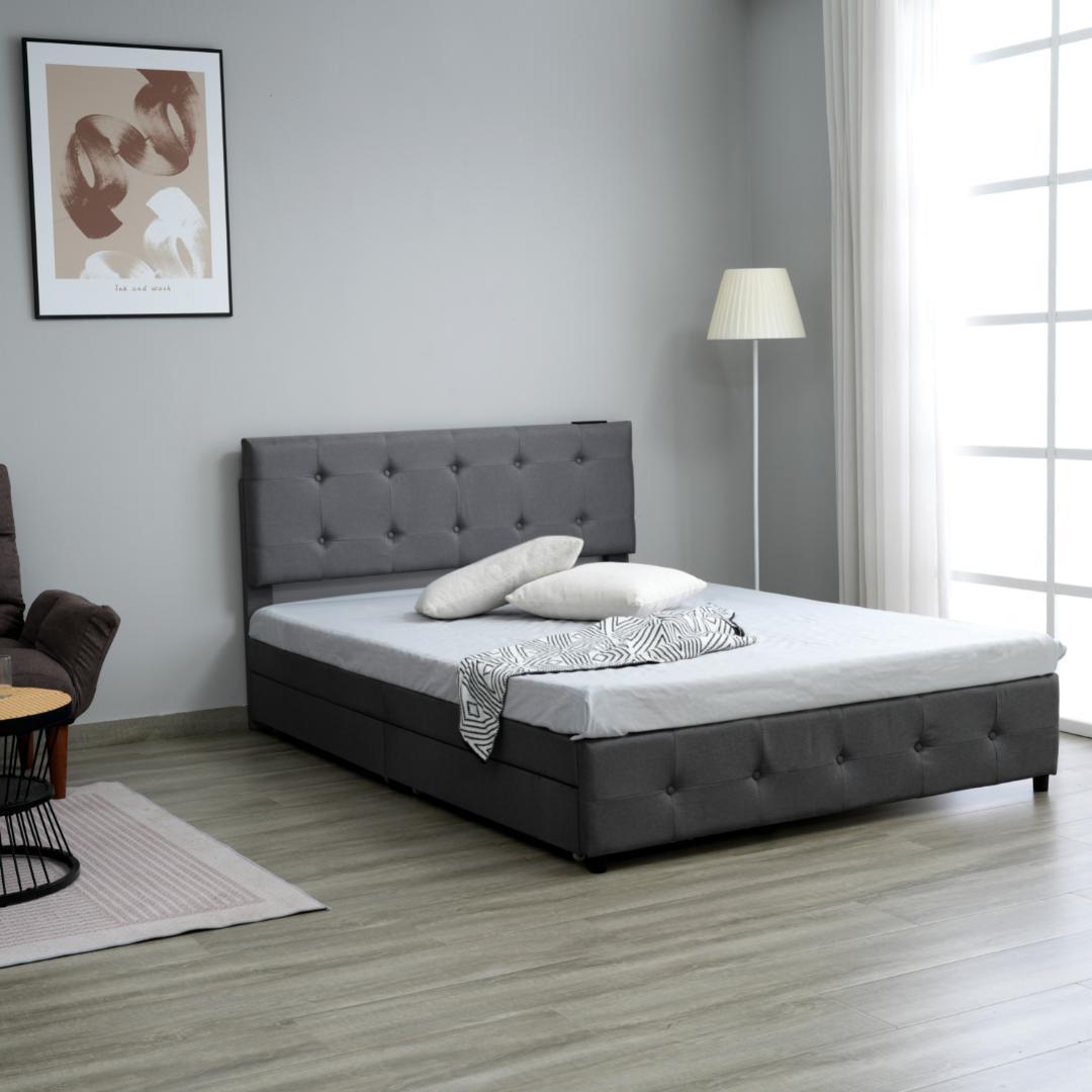 ファブリックベッドダブル布貼りベッド下収納すのこベッド耐震 ベッド北欧風おしゃれ