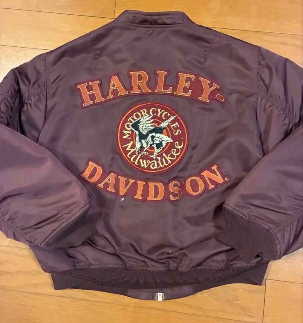 Harley-Davidson　MA-1　ボルドー　ヴィンテージ　バックロゴ