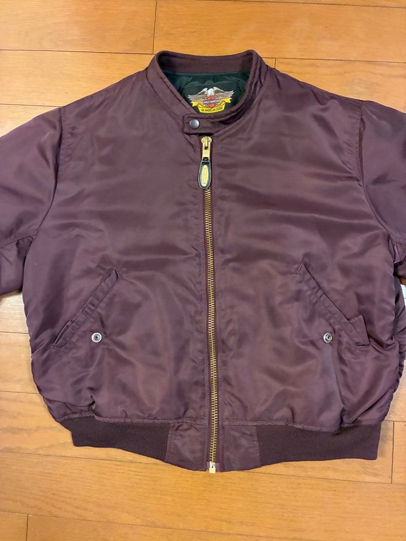 Harley-Davidson　MA-1　ボルドー　ヴィンテージ　バックロゴ