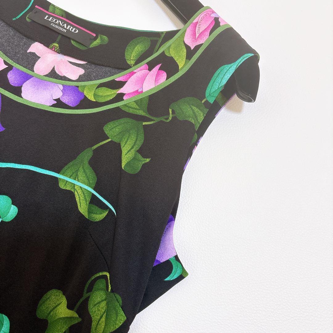 極美品☆LEONARD 胡蝶蘭 カットソー タンクトップ カンカン トリム