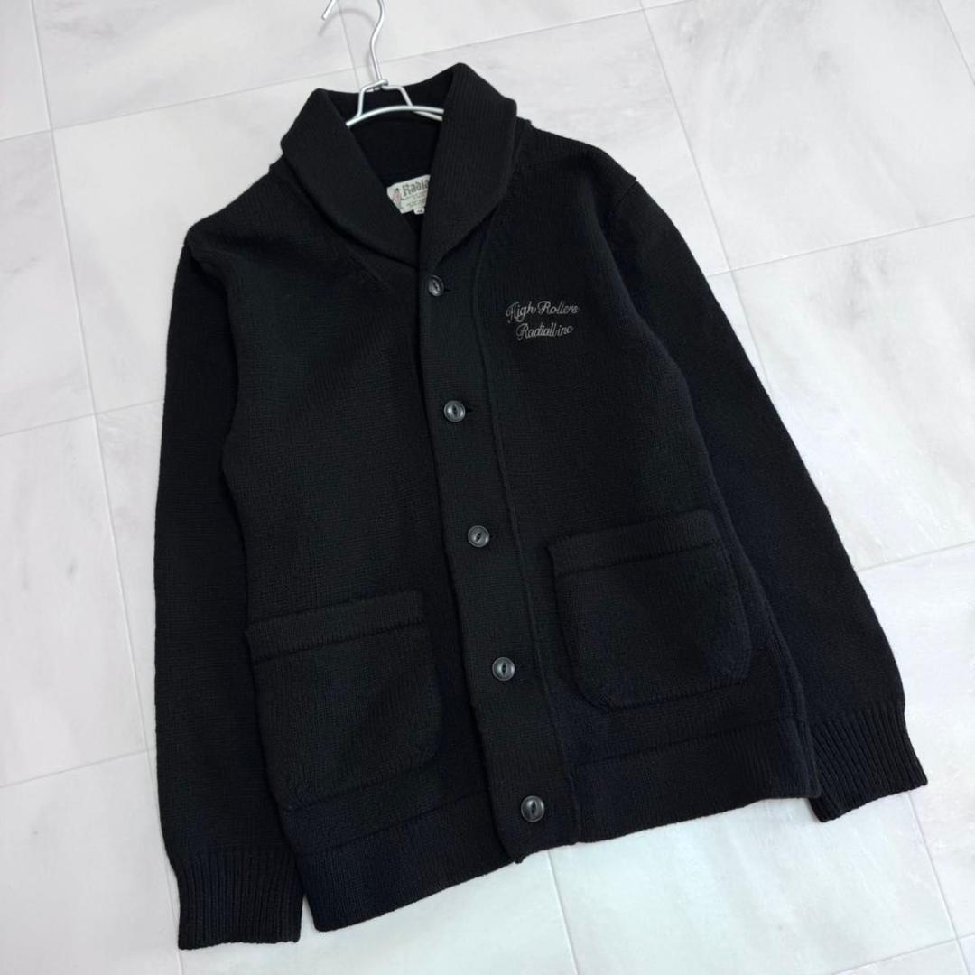 RADIALL ラディアル ニットカーディガン 黒 Mサイズ 刺繍入り