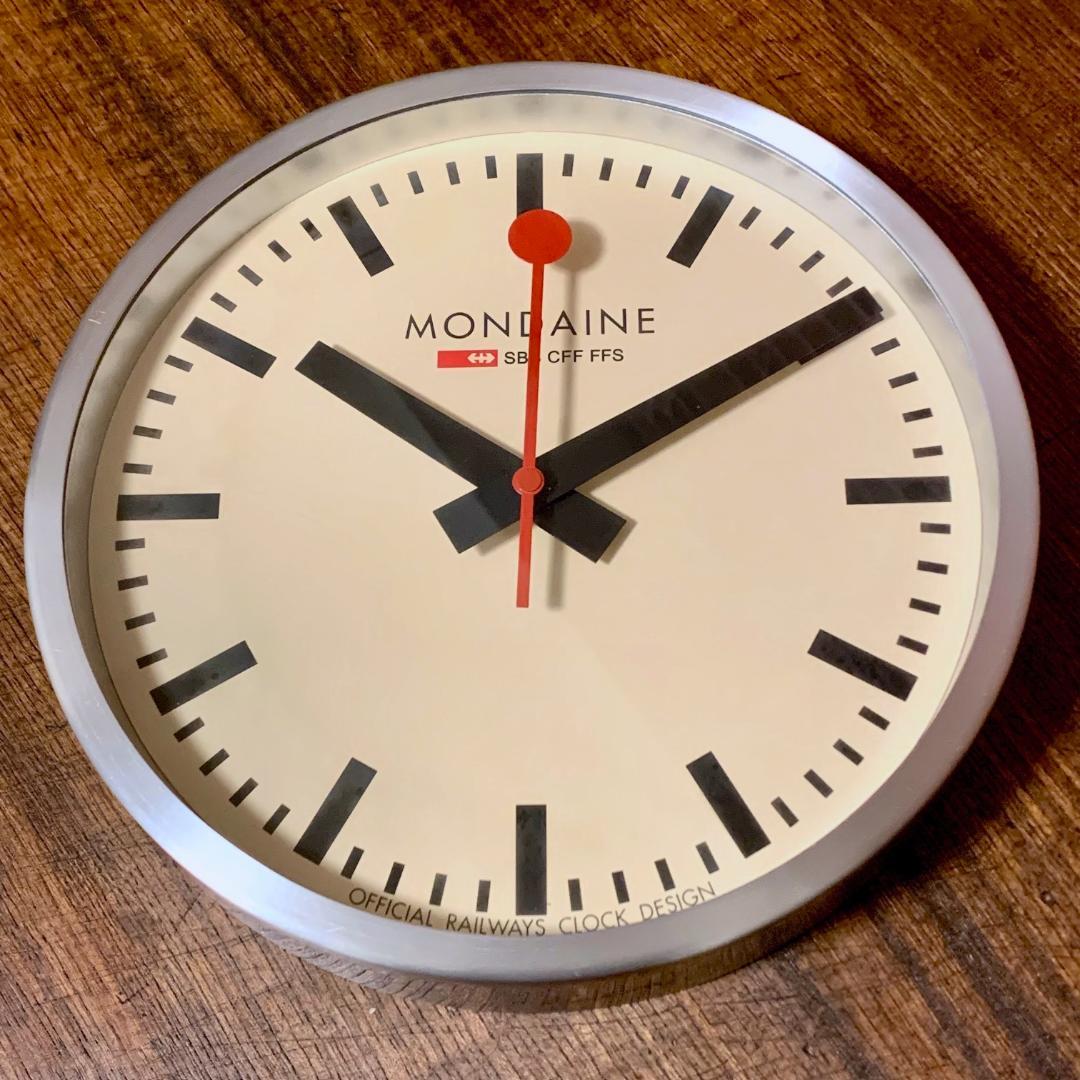 希少・MONDAINE モンディーン 壁掛け時計 25cm スイス国鉄公式