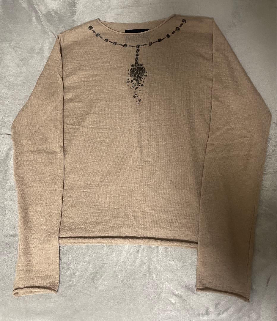 GRANCYプリントデザインシアーニット　グレー