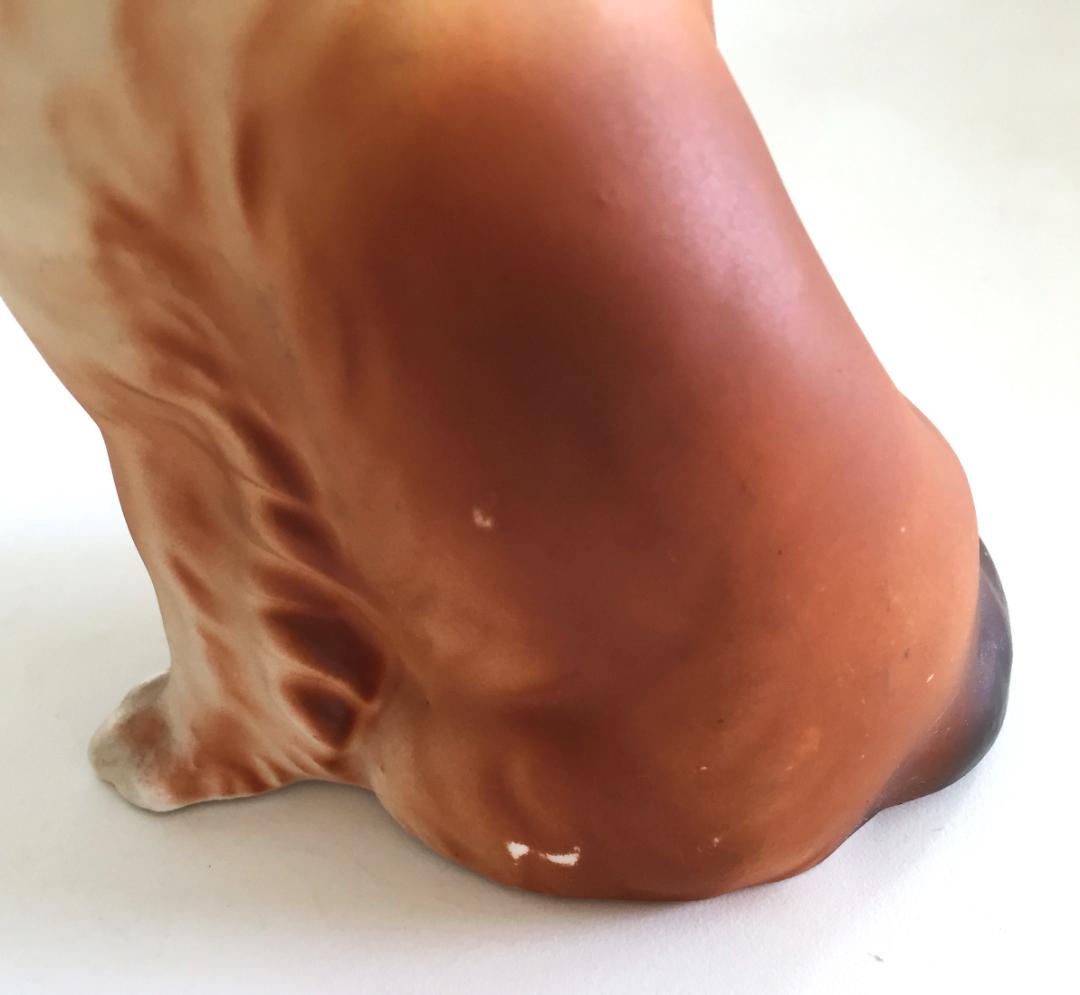 ビンテージ Norleans製 Big eye Dog 置物 陶器 犬 コリー