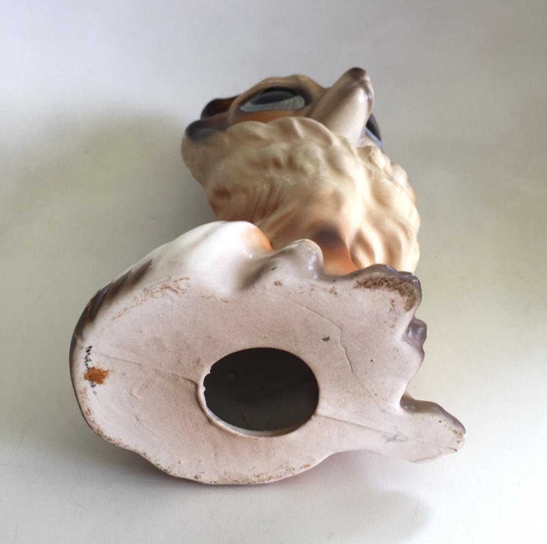 ビンテージ Norleans製 Big eye Dog 置物 陶器 犬 コリー