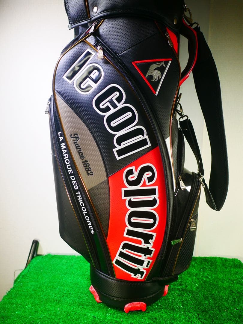 z*9様 le coq sportif キャディバッグ 黒/赤　ルコック
