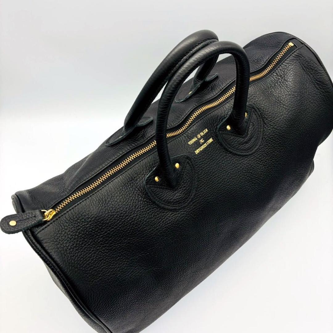 ヤングアンドオルセン ボストンバック レザー ブラック ゴールド金具