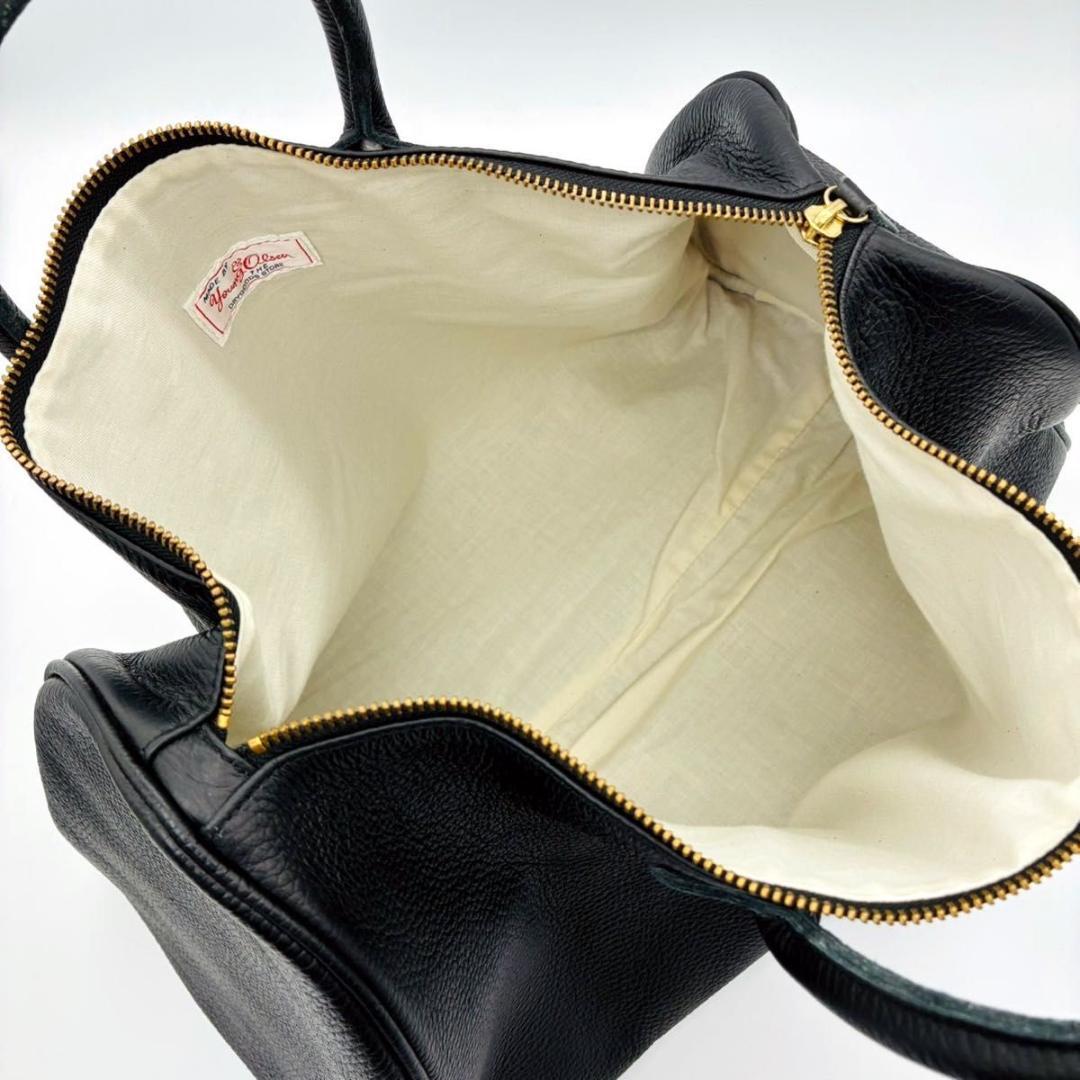 ヤングアンドオルセン ボストンバック レザー ブラック ゴールド金具